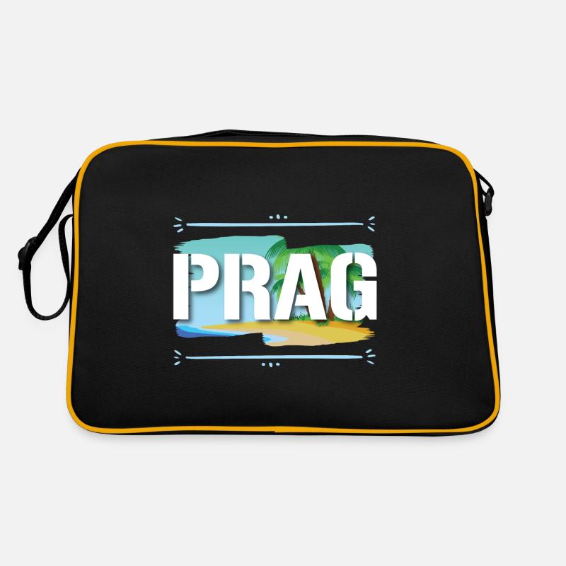 Prag - Retro Tasche - Schwarz/Gold