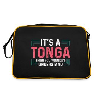 A Tonga Thing Patriotic Person Gift - Retro Bag - black/gold - Back