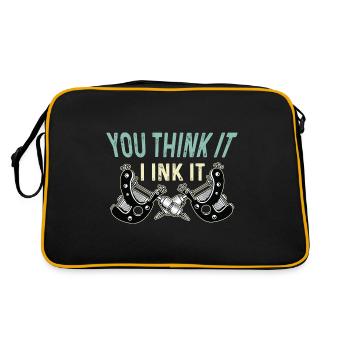 Ich tinte es Künstler oder Schöpfer Gift - Retro Tasche - Schwarz/Gold - Hinten