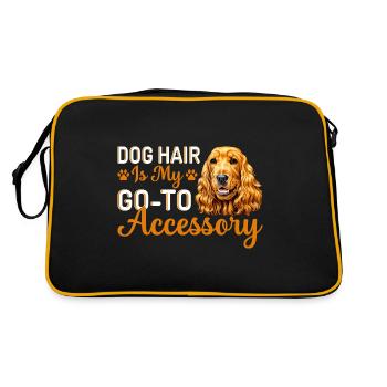 Labrador Retriever Hundehaar Ist Mein Accessoire - Retro Tasche - Schwarz/Gold - Hinten