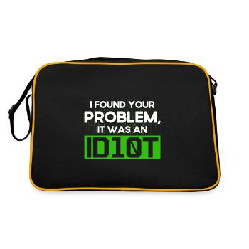 I Found Your Problem It Was An Idiot Software Develop - Retro Bag - black/gold - Back