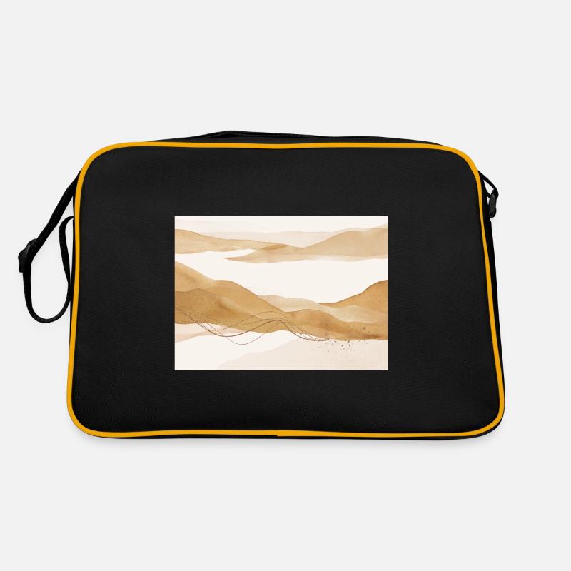 Gold Ochre Abstract Landscape Retro Bag