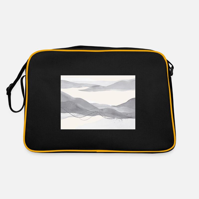 Warme graue abstrakte Landschaft Retro Tasche