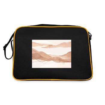 Rouge abstrakte Landschaft - Retro Tasche - Schwarz/Gold - Hinten