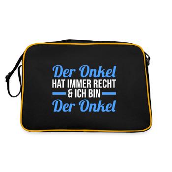Patenonkel Pate Onkel - Retro Tasche - Schwarz/Gold - Hinten