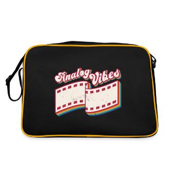 Retro Photographer Vintage Analog Vibes - Retro Tasche - Schwarz/Gold - Hinten