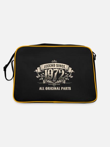 Retro Vintage Birthday Legend Since 1972 - Retro Tasche - Schwarz/Gold - Hinten