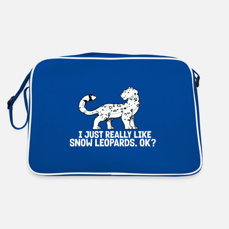 Schneeleopard Retro Tasche