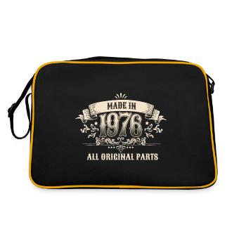 Retro Vintage Birthday Made 1976 Original Parts - Retro Tasche - Schwarz/Gold - Hinten