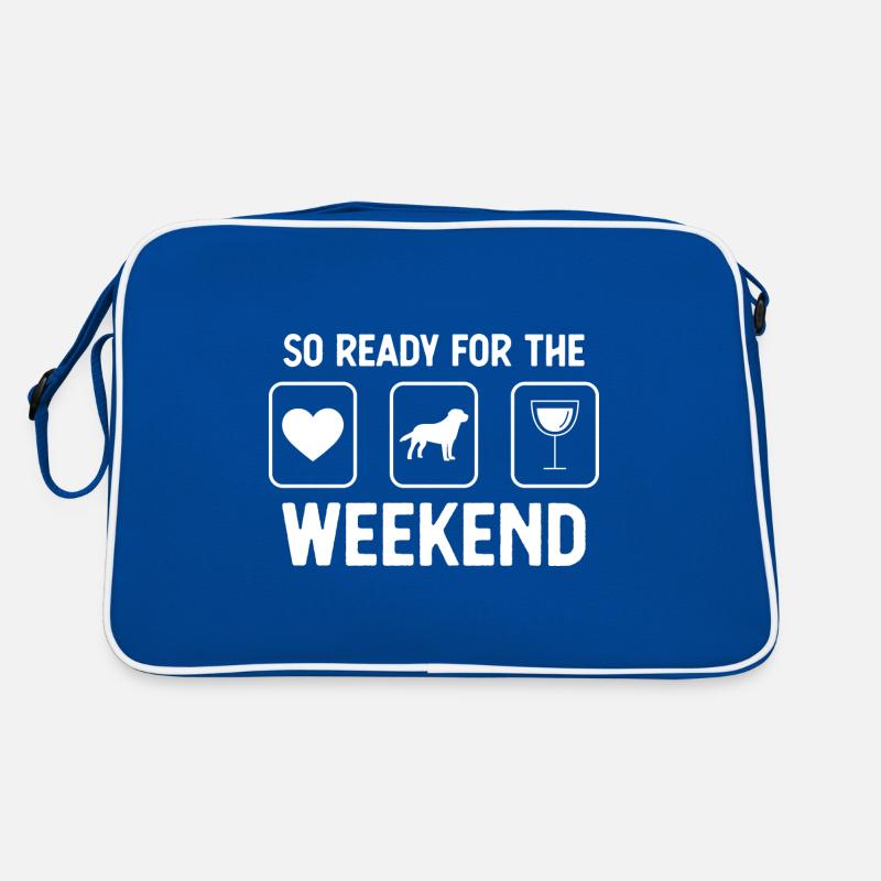 Si prêt pour le week-end - Vin - Chien - Sac Retro