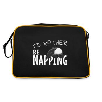 Prefer a nap casual kawaii tapir - Retro Bag - black/gold - Back