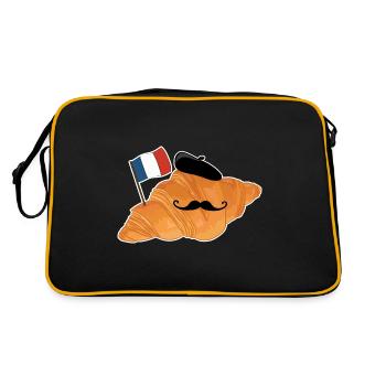 Croissant - Funny French Food - Retro Bag - black/gold - Back