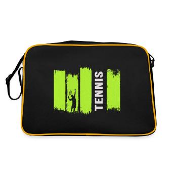 Tennis Matchball Tennisball "Tennis-Time" - Retro Tasche - Schwarz/Gold - Hinten
