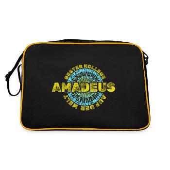 Amadeus als Vorname - Retro Tasche - Schwarz/Gold - Hinten