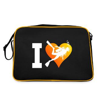 Free Dive Diving Scuba Diving Men Women - Retro Bag - black/gold - Back