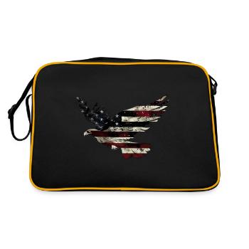 American Flag Eagle Silhouette American Heritage 4 - Retro Bag - black/gold - Back