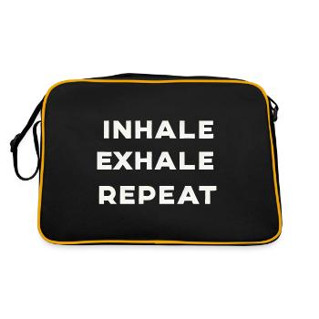 Inhale Exhale Repeat 10 - Retro Tasche - Schwarz/Gold - Hinten