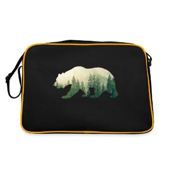 Wald Grizzly - Retro Tasche - Schwarz/Gold - Hinten