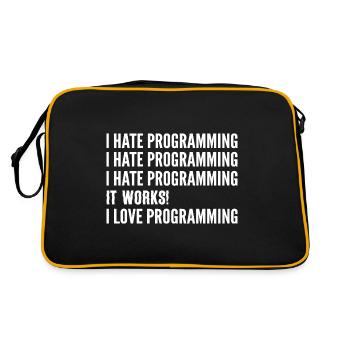 I hate programming. Software Developer G - Retro Bag - black/gold - Back