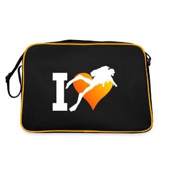 Scuba Diving Free Dive Diving Divers - Retro Bag - black/gold - Back