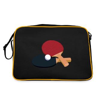 Table Tennis Racket Handle Types Table Tennis Table - Retro Bag - black/gold - Back