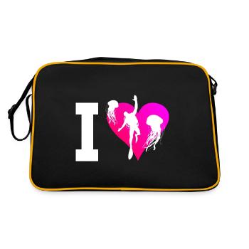 Scuba Diver Diving Free Dive Damen Diver - Retro Tasche - Schwarz/Gold - Hinten