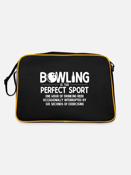 Bowling - Retro Tasche - Schwarz/Gold - Hinten