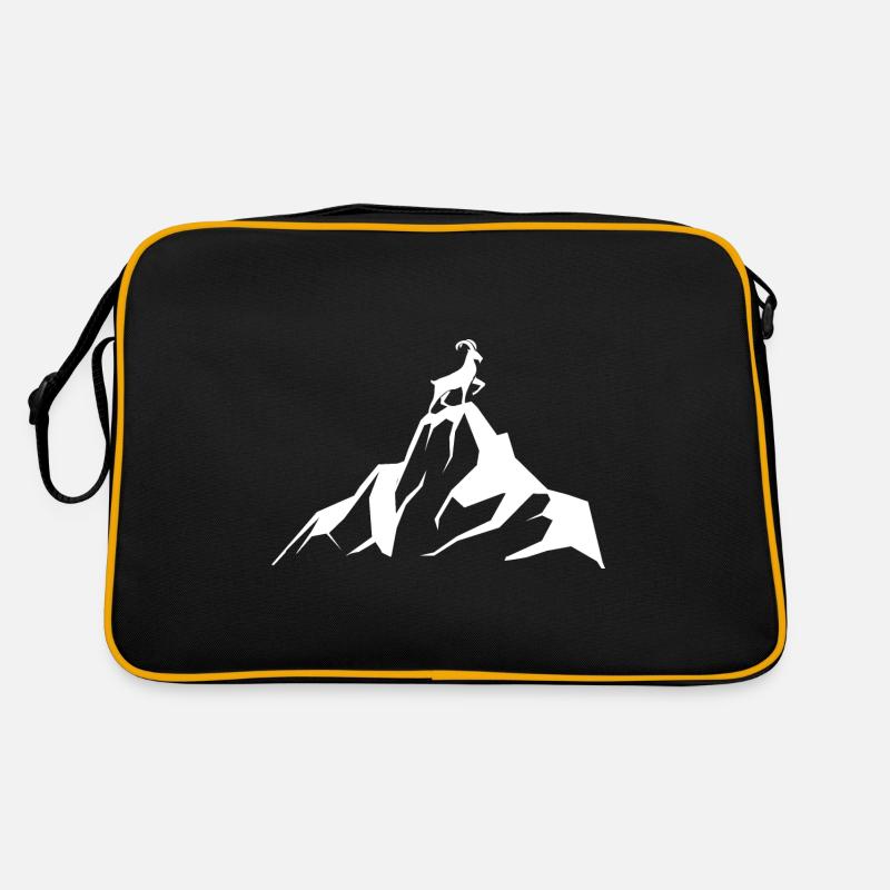 Ziege - Berg - (4) Retro Tasche
