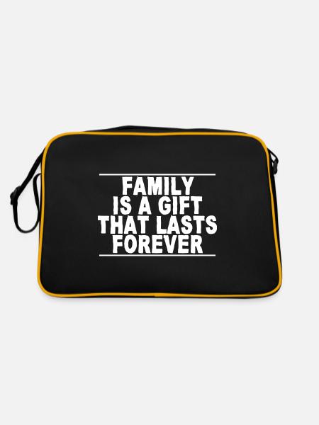 La famille est un cadeau qui dure pour toujours 4 - Sac Retro - noir/or - Dos