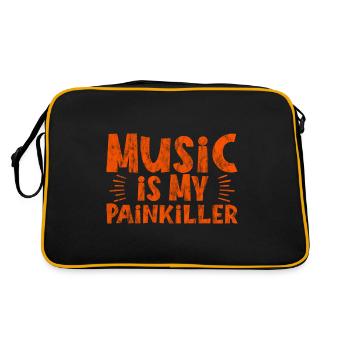 Music Is My Painkiller 3 - Retro Tasche - Schwarz/Gold - Hinten