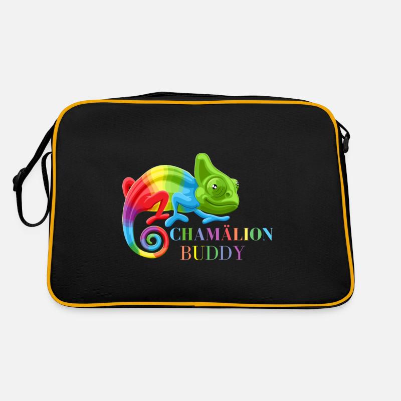 Chamäleon, bunte Chamäleon-Eidechsen Retro Tasche