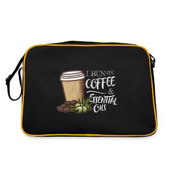 I Run On Coffee & Essential Oils Coffee Olive Oil - Retro Bag - black/gold - Back