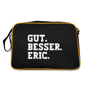Gut Besser Eric Lustiger Spruch Name Eric - Retro Tasche - Schwarz/Gold - Hinten
