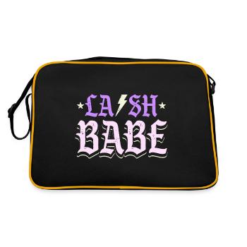 Wimpern-Babe - Retro Tasche - Schwarz/Gold - Hinten