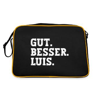 Gut Besser Luis Lustiger Spruch Name Luis - Retro Tasche - Schwarz/Gold - Hinten
