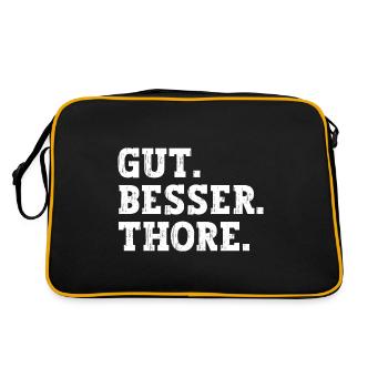 Gut Besser Thore Lustiger Spruch Name Thore - Retro Tasche - Schwarz/Gold - Hinten