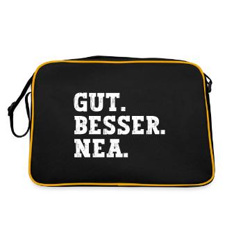 Gut Besser Nea Lustiger Spruch Name Nea - Retro Tasche - Schwarz/Gold - Hinten
