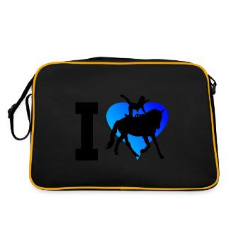 Equestrian art, equestrian performance, men's acrobatics, on d - Retro Bag - black/gold - Back