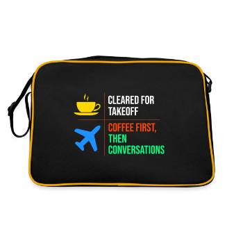 Air Traffic Controller Coffee ATC Aviation Humor - Retro Bag - black/gold - Back