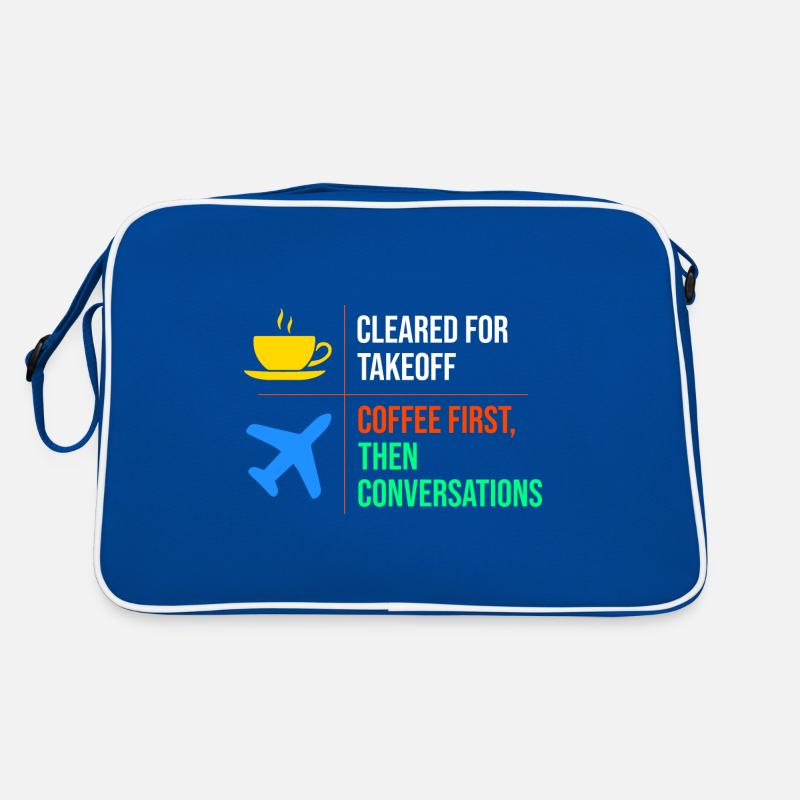 Fluglotse Kaffee ATC Luftfahrt Humor Retro Tasche