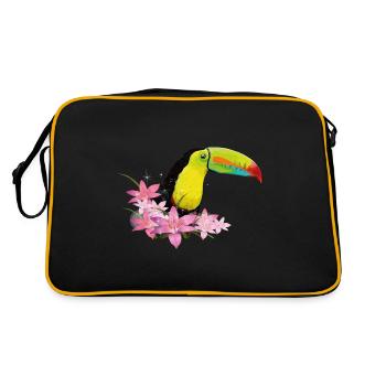 Green-billed toucan - Retro Bag - black/gold - Back