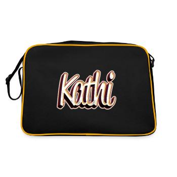 Kathi First Name Name Nickname Graffiti - Retro Bag - black/gold - Back