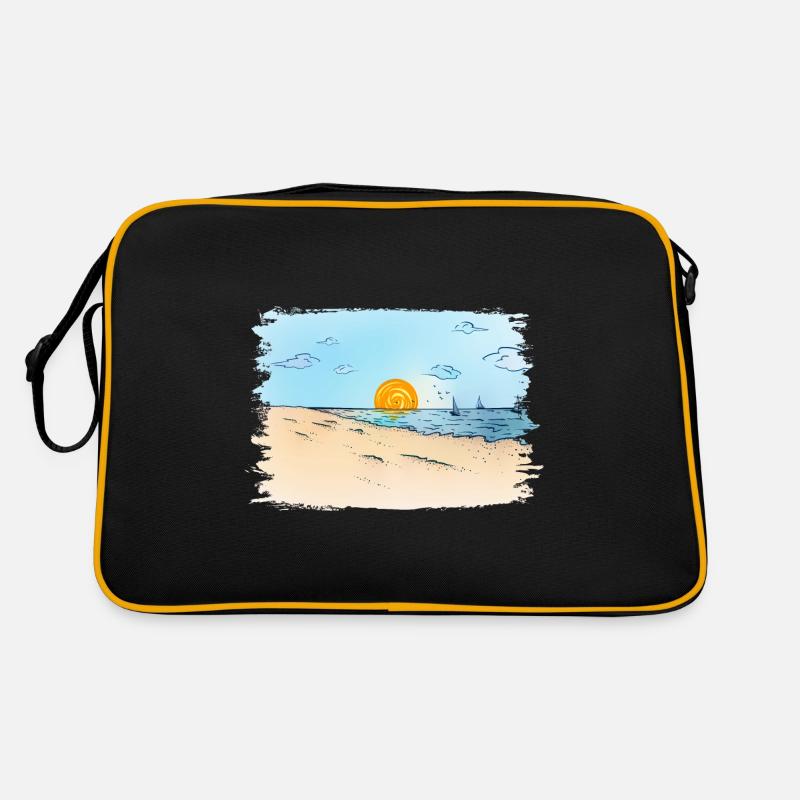 Lever du soleil sur la plage Sac Retro