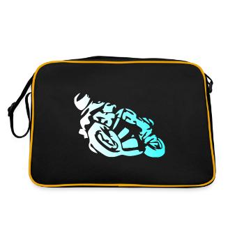 Motorrad Bike Silhouette Design modern - Retro Tasche - Schwarz/Gold - Hinten