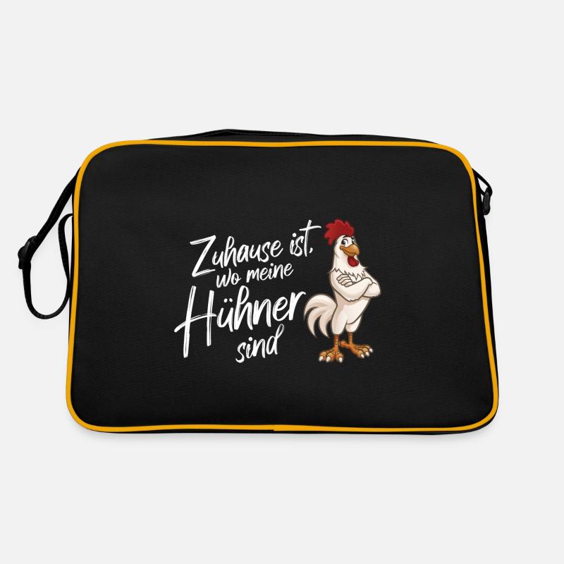 Huhn Hahn Hühner Chicken Stall Bauer Bauernhof Retro Tasche