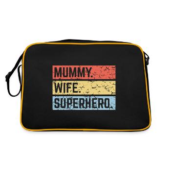 Mummy Wife Superhero (Super Mum Supermummy PNG) - Sac Retro - noir/or - Dos
