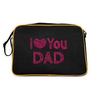 Ich liebe dich Papa - Retro Tasche - Schwarz/Gold - Hinten