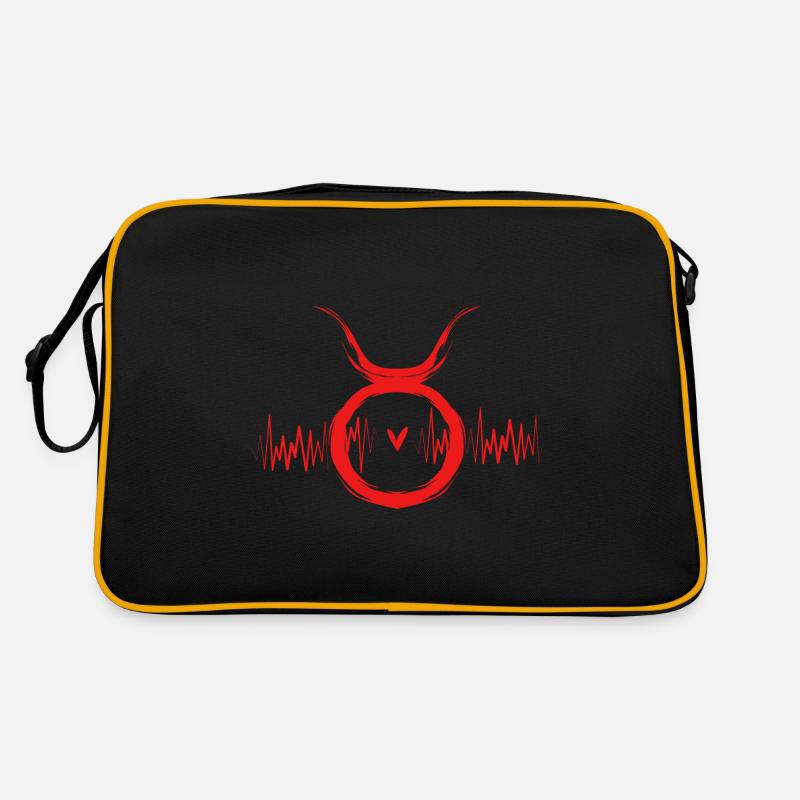 Stier Sternzeichen - Retro Tasche - Schwarz/Gold