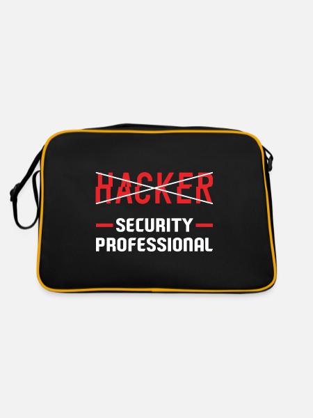 Cybersecurity Engineer Helpdesk Support Lustiger - Retro Bag - black/gold - Back