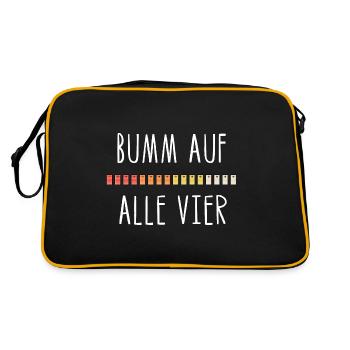 Bumm auf alle vier TR 808 Drum Techno Musik - Retro Tasche - Schwarz/Gold - Hinten